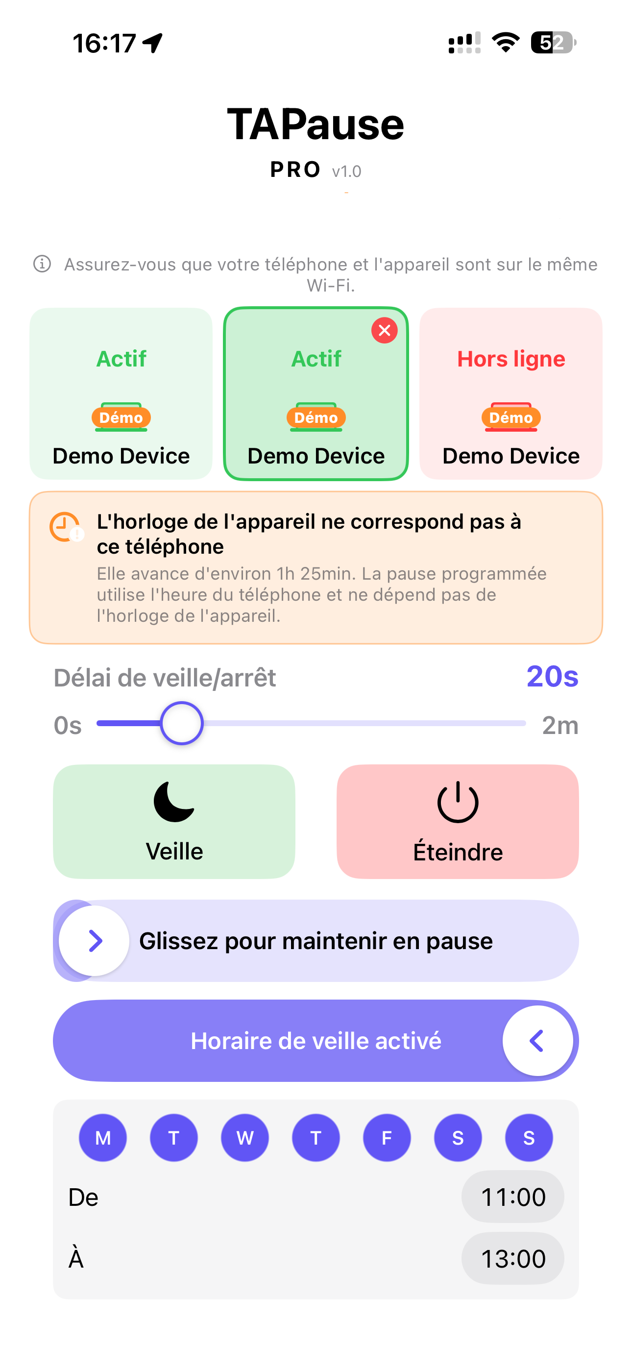 Application TAPause sur iPhone